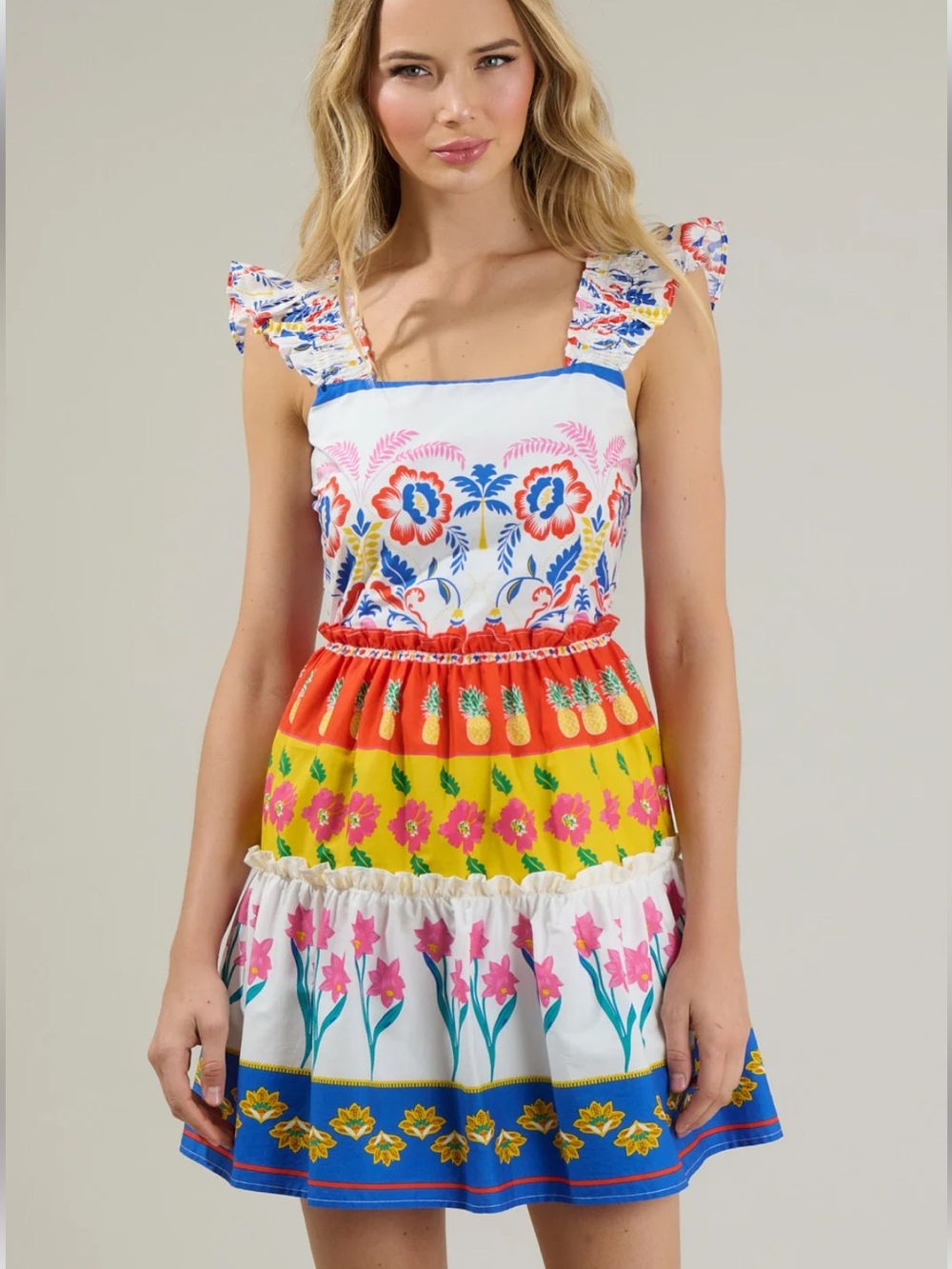 NWT Olympia Floral Ruffle Tiered Mini Dress